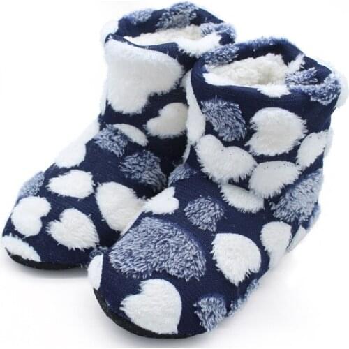 Furry Boots Winter Warm Home Shoes Women Padded Boots Ankle Shoes Soft Bottom Floor Shoes for Women Winter