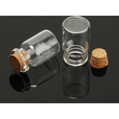 35mm Height Tiny Clear Empty Wishing Glass Bottle Message Vial With Cork Stopper Cute Containers-10022552