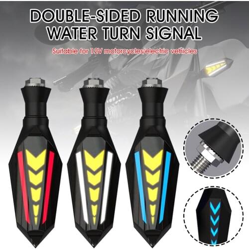 Motorcycle Water Flowing Turn Signal 12V DC DRL Light Warning Lamp Sequential Turn Signal Blinker Waterproof Universal M10 Bolt