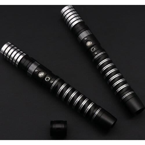 100CM Length Black metal Hnadle RGB 11 Color Lightsaber Changing 2Pcs Can Join To One PC Blade For Dueling Cosplay Toys