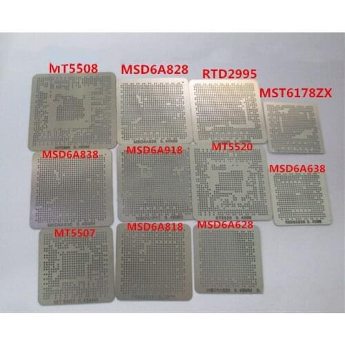 LCD TV BGA solder ball chip size steel mesh Template Stencil MT5507 5508 5520 MSD6A628 638 818 828 838 918 RTD2995