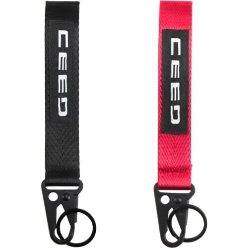 Universal High quality Ribbon Webbing Car key ring Nylon Webbing Keychain with hawk buckle key ring for ceed car Accessories