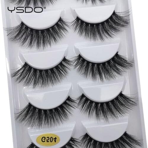 YSDO 3/5 pair 3d mink lashes hand made natural long faux mink eyelashes fluffy volume false eyelashes makeup eyelash extension