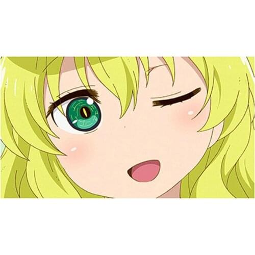 Funny Fashion Car Stickers Winking Girl Cartoon Anime Decals Car Window Motorcycle Decoration Vinyl KK PVC 13cm X 7.3cm