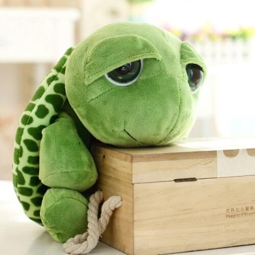 Hot Selling 18cm Army Green Big Eyes Turtle Plush Toy Turtle Doll Turtle Kids As Birthday Christmas Gift New -17