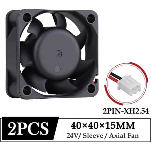 2 Pcs 40mm Cooling Fan DC 24V 40x40x15mm Brushless Humidifier Cooler 4015 Computer Case Cooling Fan 2PIN 3D Printer Heatsink Fan