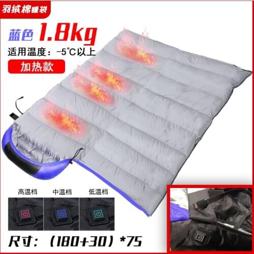 200x75cm Mummy Winter Sleeping Bag Cotton Electrical Heated Sleeping Bag Outdoor Traveling Sleeping Bag Waterproof -40