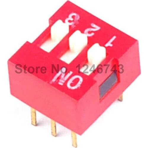 30PCS 2.54mm 3Pin Flat Dial Switch Toggle Switch DIP Switch