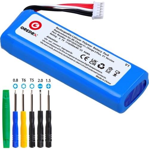 Battery for JBL Charge 2 +, Charge 2 Plus V1 Version One GSP1029102R 6200mAh Lithium-Polymer Battery