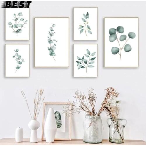 Watercolor Plants Leaf Canvas Poster Nordic Style Print Scandinavian Wall Art Painting Decoration Pictures Minimalist Home Decor