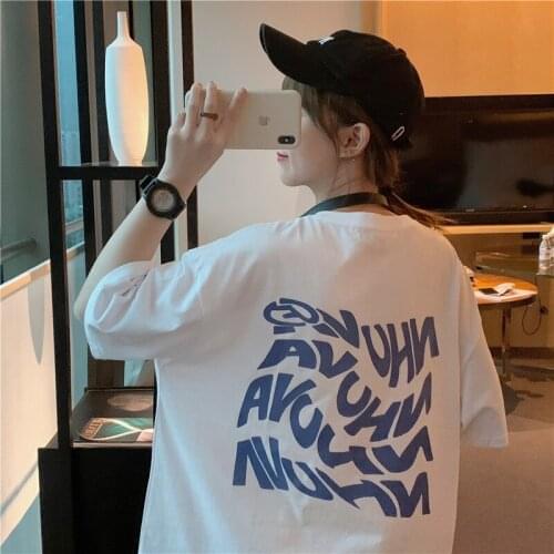 American Vintage Anime 2021short Sleeve t-Shirts For Girls Loose Korean Version Ins Harajuku Hiphop Womens Top