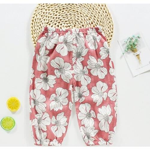 Kid Pants Boys Girls Flower Leggings Pajamas Pants Baby Boys Girls Clthoes Spring Autumn Loose Elastic Trousers