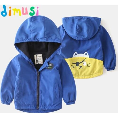DIMUSI Spring Autumn Boys Jackets cartoon Jackets Childrens Clothing boys Casual Windbreaker Kids Hooded jacket