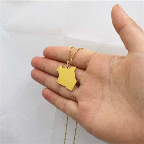 European And American Popular Accessories Personality Kenya Map Collar Chain Accessories Titanium Steel