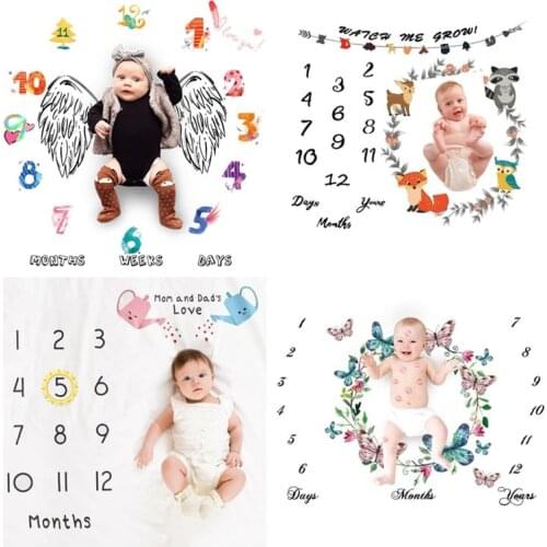 Newborn Baby Milestone Photo Props Blankets Infant Monthly Growth photography props Background Cloth DIY Photo Accessories