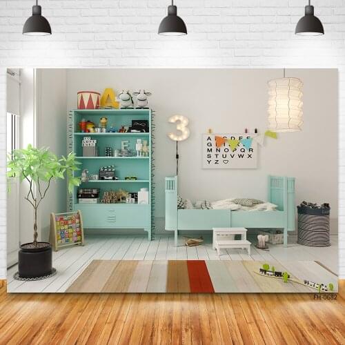 Child Room Backdrops For Newborn Baby Shower Portrait Photography White Wall Wooden Floor Green Plants Photo Studio Backgrounds