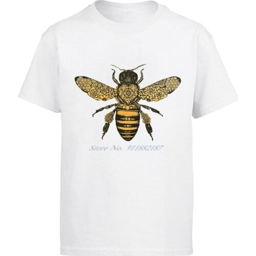 New mens Bee Drawing Moth Insect Print Vintage Graphic Cool Tops Short Sleeve Funny Harajuku Streetwear Men clothing
