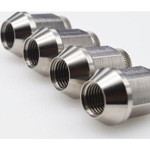 Gr5 titanium alloy wheel hub nut with knurling cone seat M14*1.5*35 open-end primary color