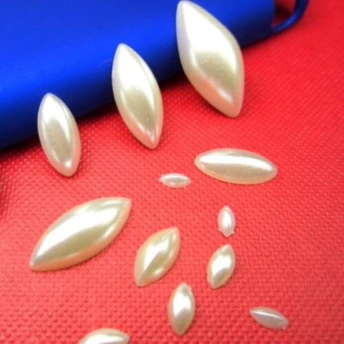 Free Shipping Ivory/White Craft ABS Imitation Cat Eye Shape Half Pearls Flatback Pearls Resin Scrapbook Beads Decorate Diy