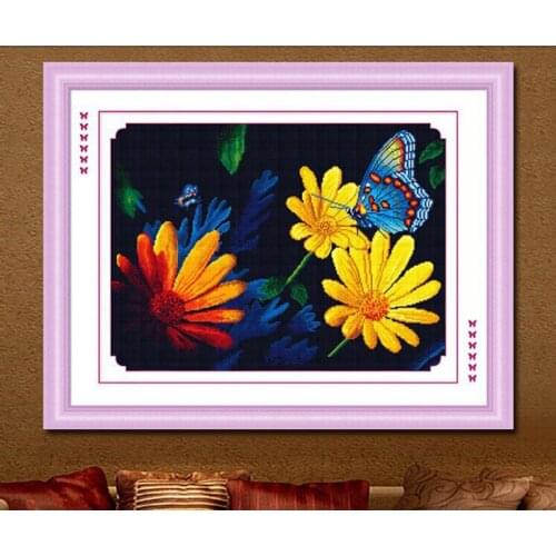 82x64CM Diy 5D Round Diamond painting Cross Stitch flowers Butterfly crystals mosaic picture Needlework Kit Diamond embroidery