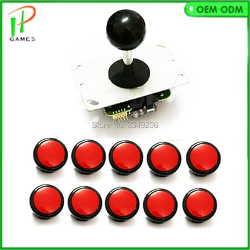 10 Double color copy sanwa push button 30mm Round button 1 pcs 4 way joystick for jamma arcade diy kiy mame arcade cabinet