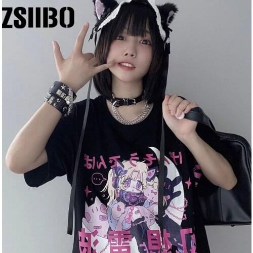 Summer tshirt O-neck print short sleeve street female T-shirt Harajuku t shirt womens shirt accessory album brandy Anime