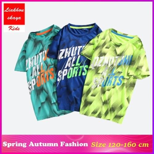 Liakhouskaya 2019 Fashion Boys Tshirt Summer Running T-shirt Dry For Children Teen Girls Tops Tshirt Kids Short Sleeve Clothes