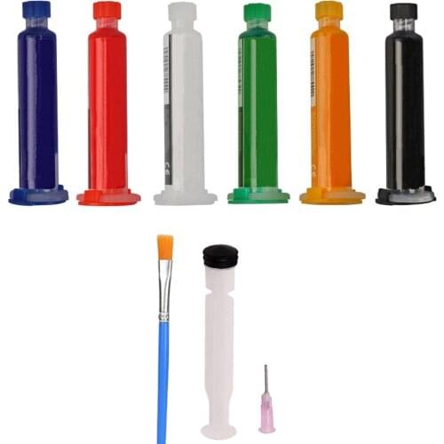 1PCS 10cc Oil UV Solder Mask Ink For PCB BGA Paint Prevent Corrosion Arcing Soldering Paste Flux Inks With Plastic Putter Brush