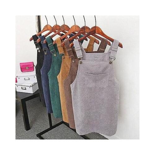 New Fashion Women Suspender Overall Solid Skirt Suspender Mini Skirts Spring Winter