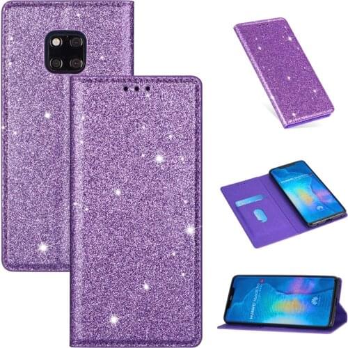 Fashion Glitter Case PU Leather Magnet Wallet Flip Cover for Huawei Mate 10 Lite Mate 20 Pro Y6 Y7 P Smart 2019 Honor 8 Enjoy 9