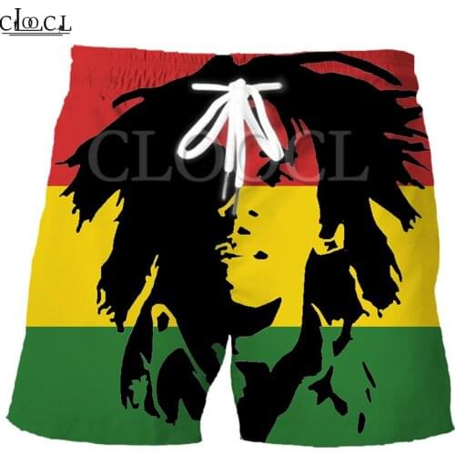 CLOOCL Singer Reggae Creator Bob Marley Fashion Mens Sports Pants 3D Print Hip Hop Mens Shorts Summer Beach Casual Streetwear
