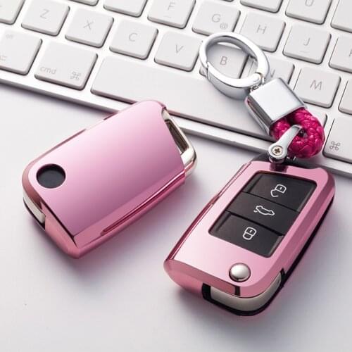 Soft TPU Car Key Case Auto Key Protection Cover For VW Golf-7 Tiguan-L POLO Car Holder Shell Colorful Car-Styling Accessories