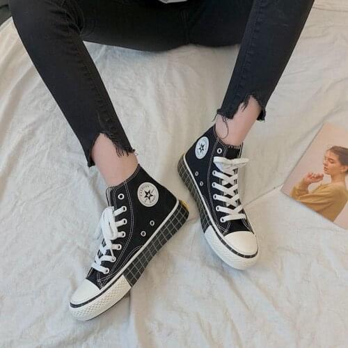 New female spring fashion vulcanized shoes non-slip comfortable color matching graffiti personality daily womens shoes U20-90