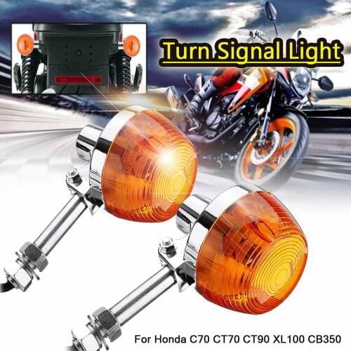 New 2X Motorcycle Turn Signal Light Moto Indicators Flashers Blinkers Lamp for Honda C70 CT70 CT90 XL100 CB350 CM400 CB450 CB750