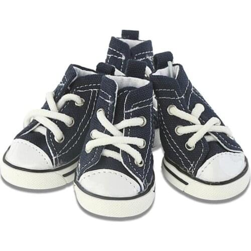 Dog Shoes Canvas Pet Dog Boots Fashion Teddy Poodle Golden Retriever Denim Dog Cat Shoes Socks Comfortable Non Slip Pet Supplies