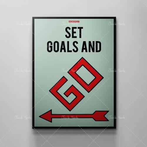 Alec monopolies Inspiration Happiness Set Goals Canvas Poster Minimalist Wall Art Painting Picture Print Living Room Decoration