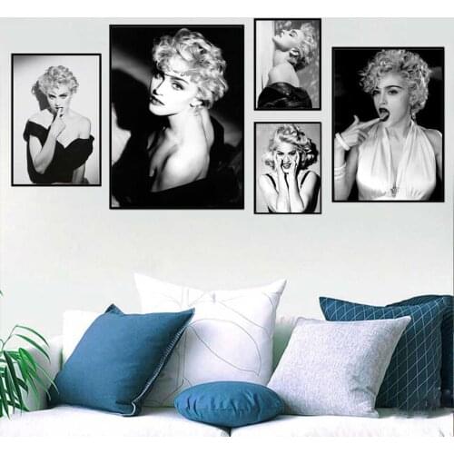 Singer Posters and Prints Madonna Figure Art Painting Sexy Woman Canvas Pictures for Living Room Frameless Wallpaper