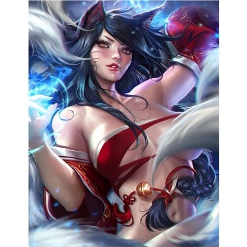 Custom print game LOL Ari Sexy Anime girl Art Posters HD wall art Canvas Painting for living room home decor picture