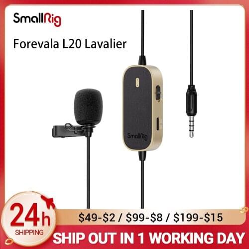 Smallrig Forevala L20 Portable Lavalier Microphone Condenser Clip-on Lapel Mic For Phone For Laptop PC Audio Studio Wired Mic