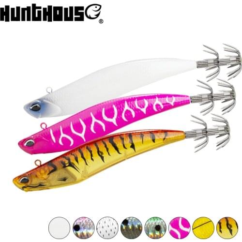 Hunthouse fishing hard bait D-squid jigging lure pencil 3pcs LW522 110mm 30g sinking suqid leurre tip-run EGI hook for turlutte