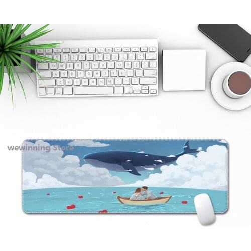 Romantic Whale Series Speed Gaming Large Mouse Pad Mat Rubber Lock Edge Mousepad Gamer Mat for Desk Computer Pad 70x30cm