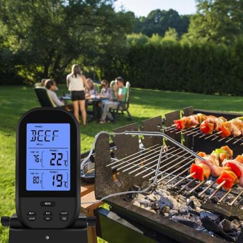 New Wireless Dual-probe Wireless Picnic Barbecues Thermometer For Cooking Food Meat Oven BBQ High Temperature Alarm Waterproof