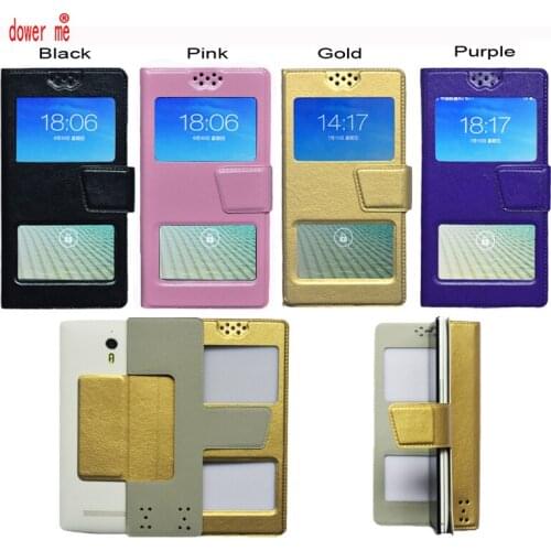 Dower me Double window Universal Flip PU Leather Case Cover For VERTEX Impress Lion 4G Smart Phone In Stock N3