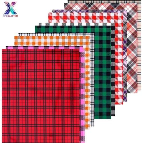 XFX HTV Heat Transfer Vinyl 10 Sheets 12" X 10"Red Black Buffalo Check Heat Transfer Vinyl for Iron on Fabrics Clothing Film DIY