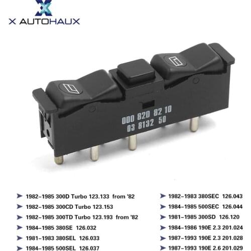 X AUTOHAUX Left Electric Power 10 Pin Connection Car Window Control Switch Fit For Mercedes-Benz W123 W126 W201 0008208210