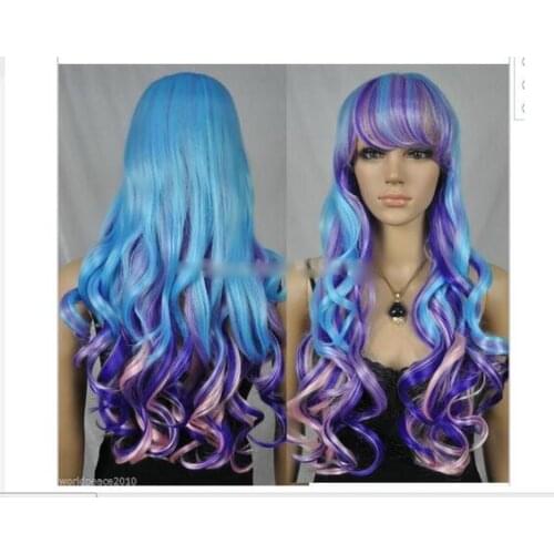 Zhaoxia++078313@Q8@* ++0692 Harajuku Multi-Color mix long curly cosplay wig