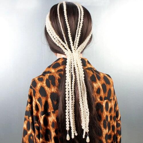 Elegant Braided Simulated Pearl Hair Jewelry Long Tassel Bridal Wedding Hair Accessories Hair Comb Clip Hair ornaments