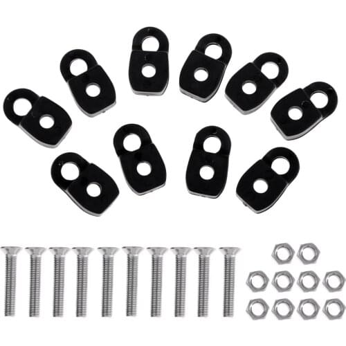 10 Pieces Kayak Inflatable Boat Canoe Round Hole Rope Buckle Deck Mount Clip