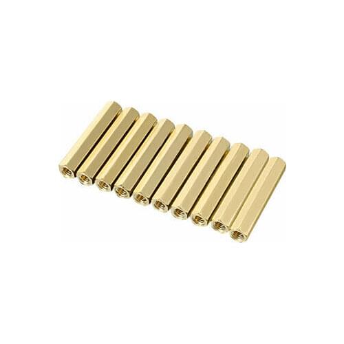 10pcs Brass Straight PCB Pillar Female Thread Hex Standoff Spacer M4x6x35mm
