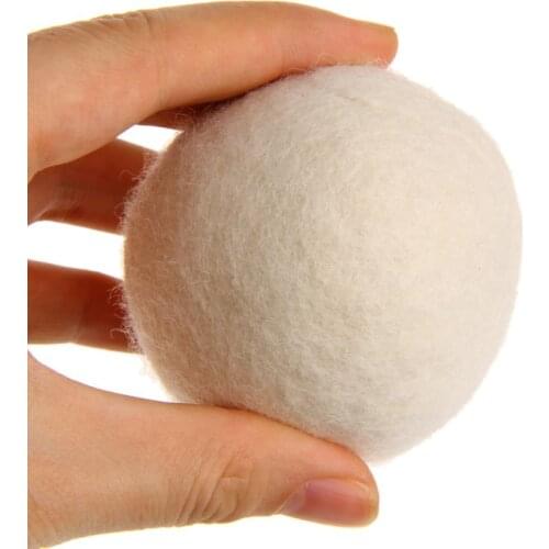 1 x 6cm Wool Dryer Balls Drying Fabric Softer Luandry Home Washing White